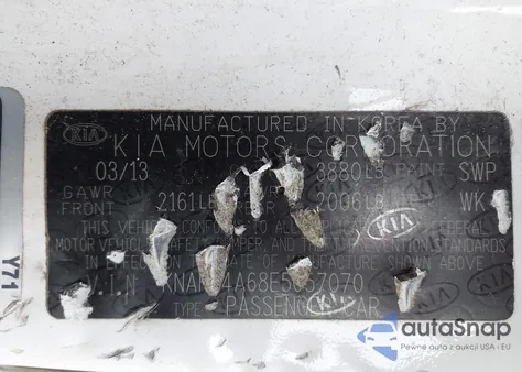 2014 Kia Forte Lx z USA, uszkodzony, nr VIN KNAFX4A68E5057070